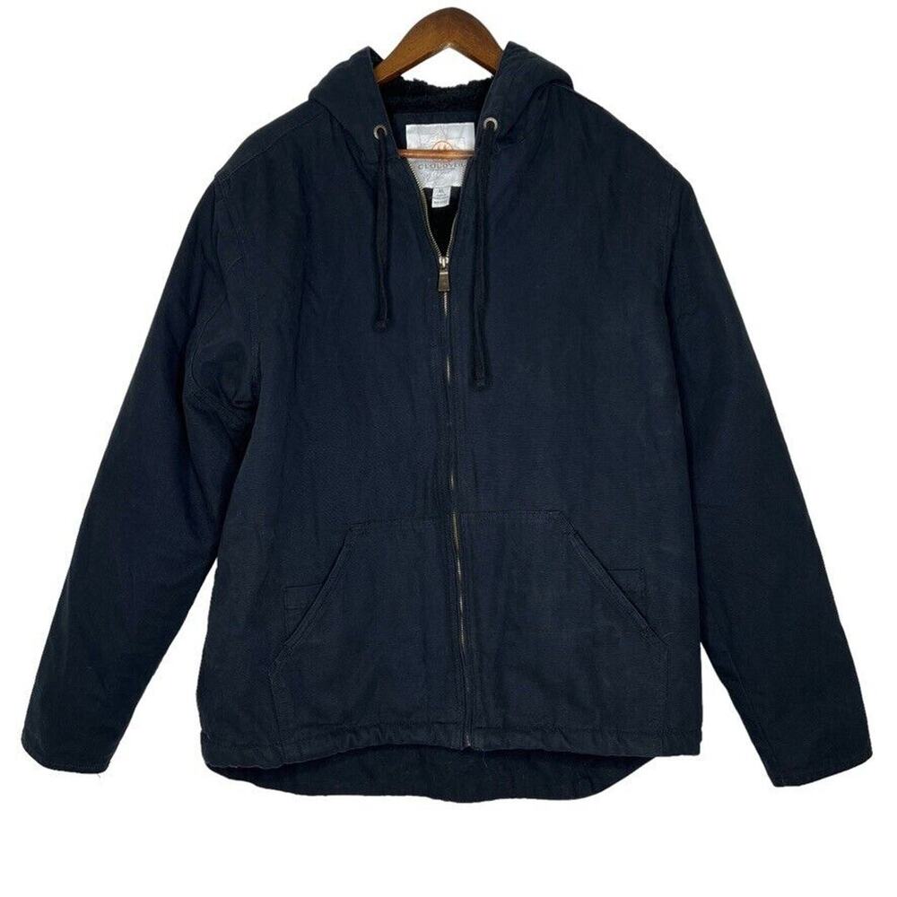 Men's Hooded Zip Jacket - Black